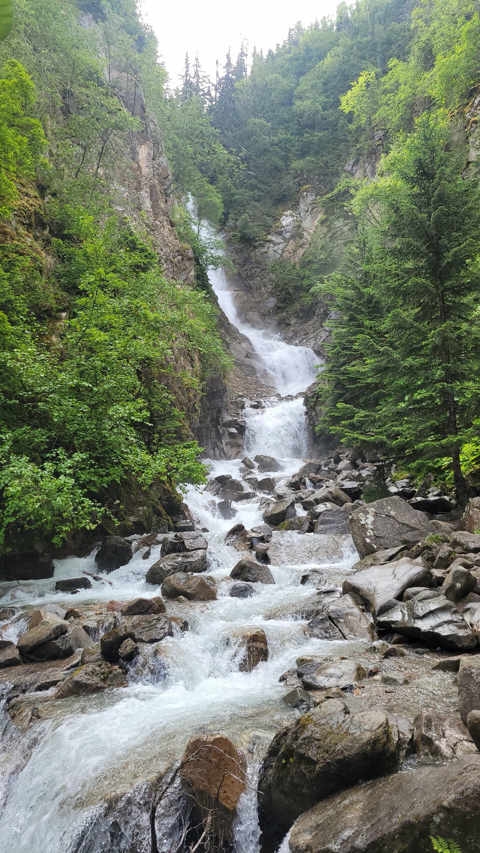 Mountain waterfall adventure